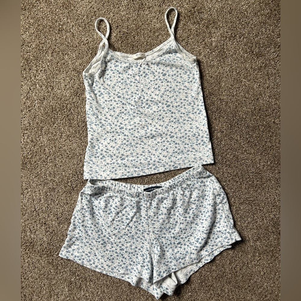 Brandy Floral Print Sleepwear Set - Blue